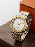 LONGBO Men's Gold & Silver Stainless Steel Quartz Watch