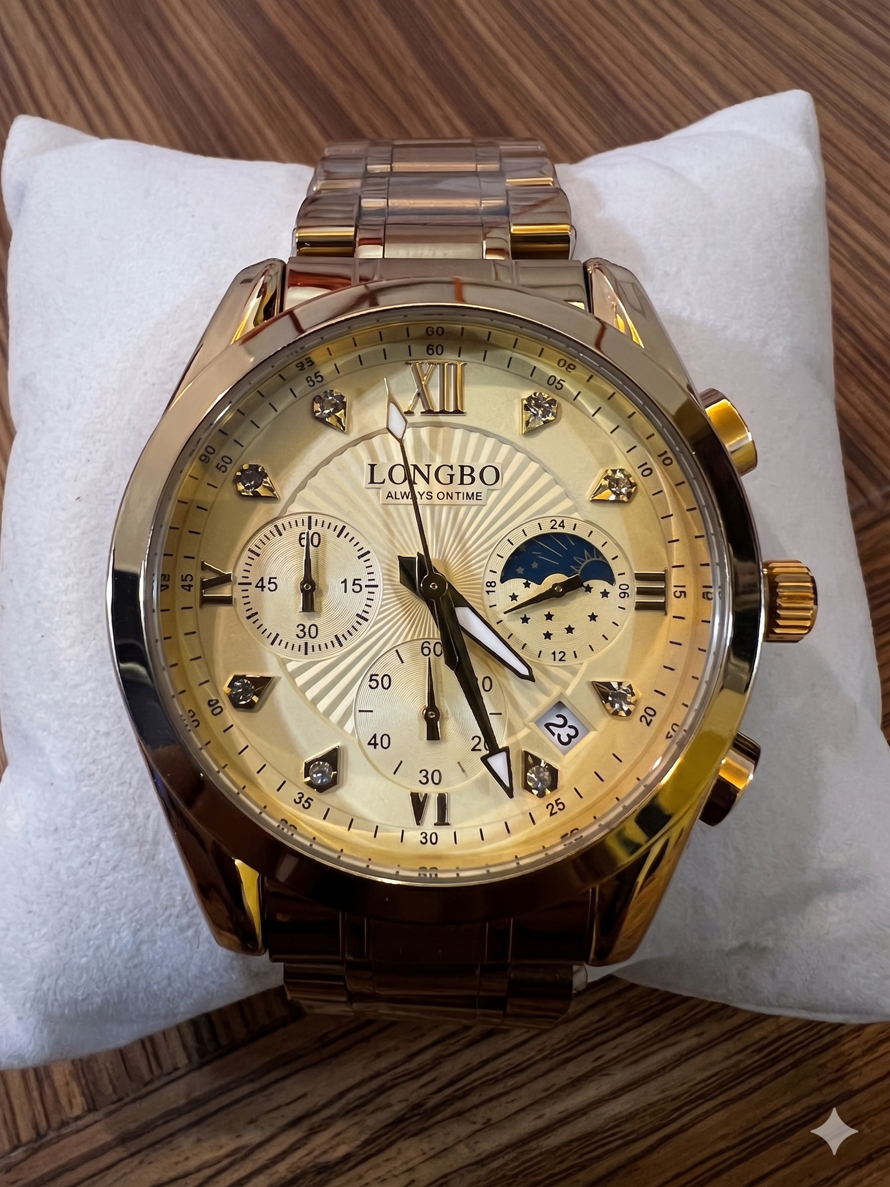 LONGBO Men’s Premium Business Watch – Gold Stainless Steel Luxury Design