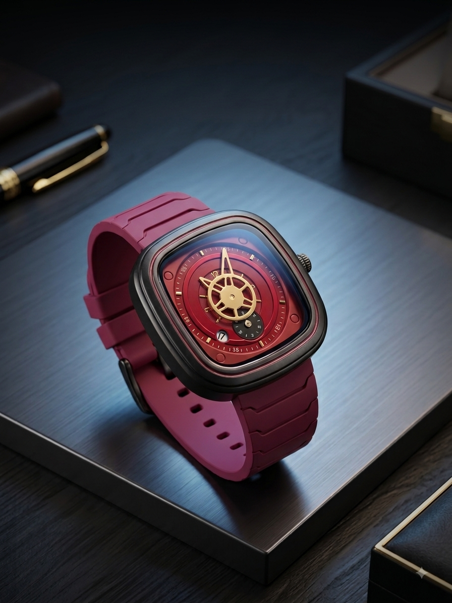 GUOU Unisex Maroon Sports Fashion Quartz Watch