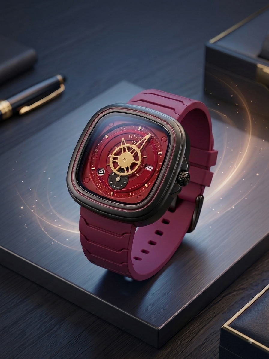 GUOU Unisex Maroon Sports Fashion Quartz Watch