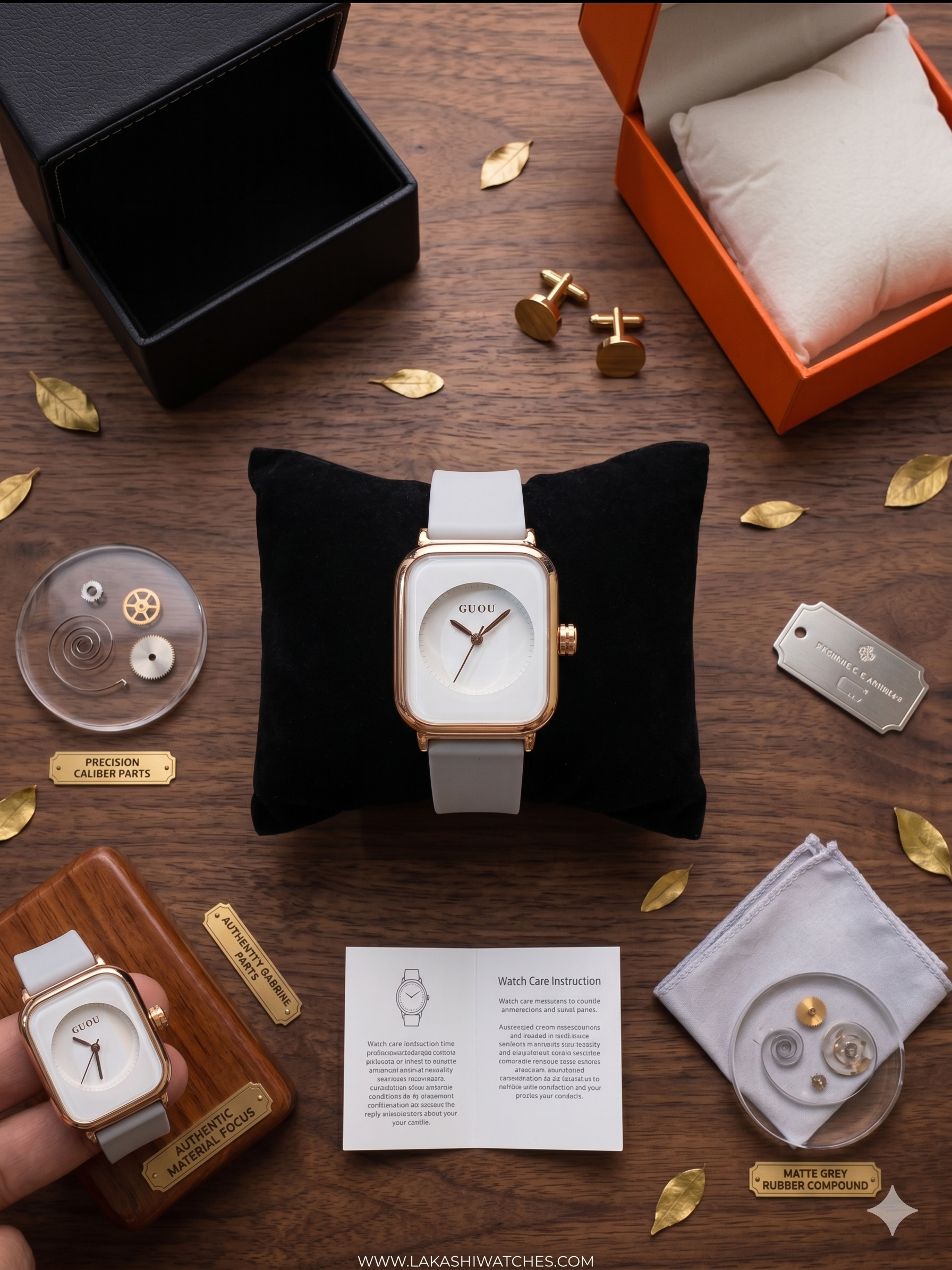 Luxury White Square Dial Watch for Women