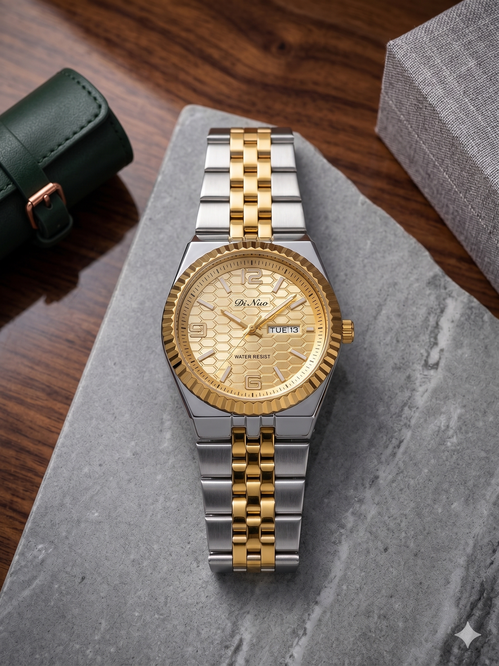 DiNuo Men’s Luxury Business Watch – Japanese Movement Stainless Steel Strap