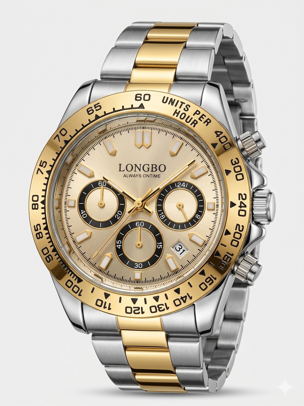 LONGBO Men’s Luxury Sports Watch – Japanese Movement Stainless Steel Strap