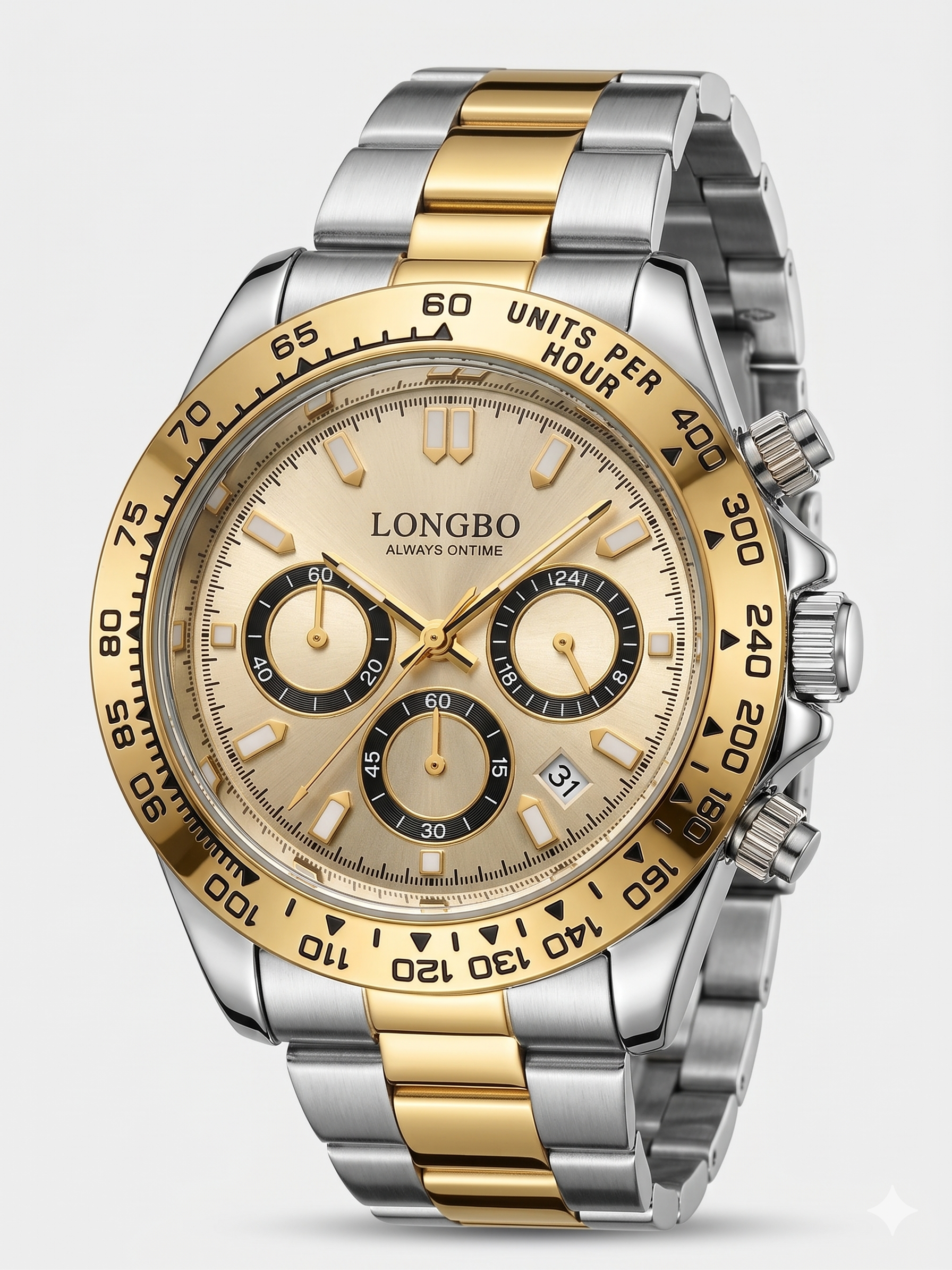 LONGBO Men’s Luxury Sports Watch – Japanese Movement Stainless Steel Strap