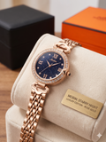 Nesun Women’s Luxury Diamond Bracelet Watch – Gold Black Dial Quartz Watch