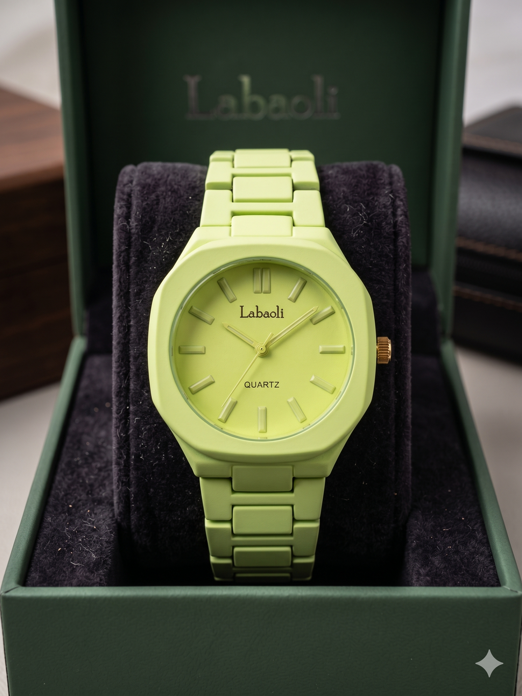 Labaoli Women’s Fashion Quartz Watch – Matte Green Bracelet Style