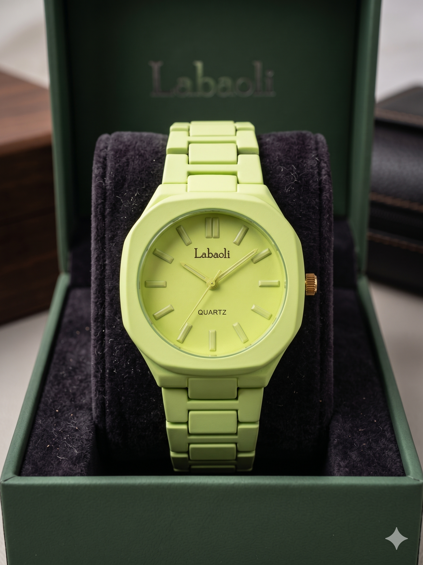 Labaoli Women’s Fashion Quartz Watch – Matte Green Bracelet Style