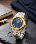 LONGBO Men’s Luxury Gold & Silver Watch – Blue Dial