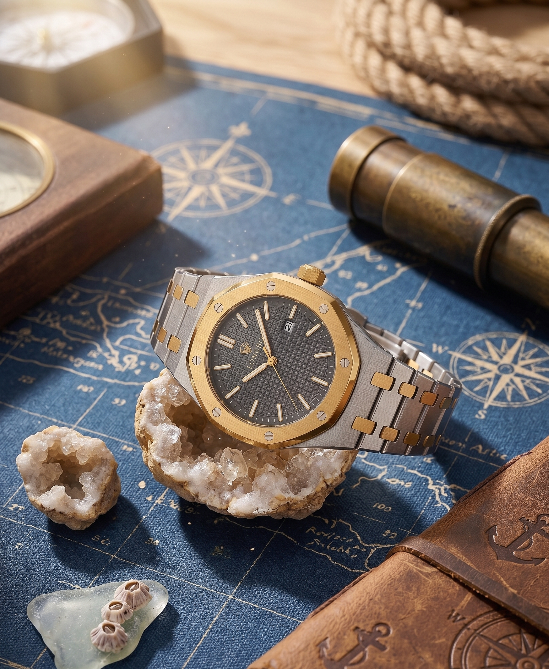 LONGBO Men’s Gold Watch – Black Dial