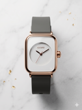 GUOU Model 15 Women’s Elegant Rectangular Dial Quartz Watch – Black Strap & Rose Gold Case