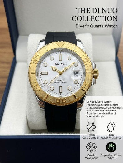 LONGBO Men’s Luxury Chronograph Watch – Japanese Movement Gold Stainless Steel Strap